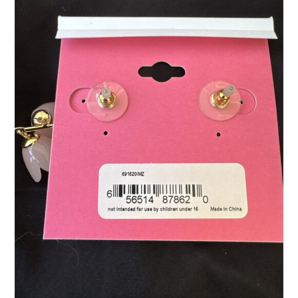 Isaac Mizrahi Dainty Light Pink Dangle Flowers Goldtone Earrings MSRP $38 - Picture 9 of 9